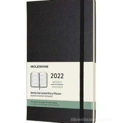 Moleskine 12 mesi - Agenda settimanale orizzontale nero - Large copertina rigida 2022