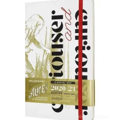 Moleskine 18 mesi - Agenda settimanale Limited Edition Alice in Wonderland bianco - Large copertina rigida 2020-2021