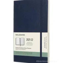 Moleskine 18 mesi - Agenda settimanale blu zaffiro - Large copertina morbida 2021-2022