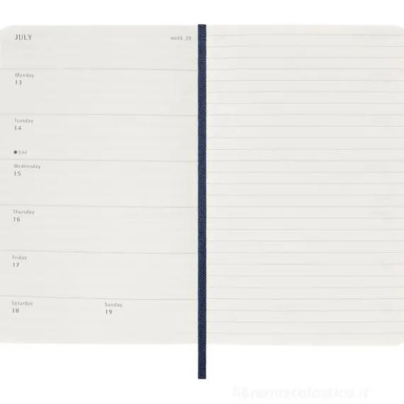 Moleskine 18 mesi - Agenda settimanale blu zaffiro - Pocket copertina morbida 2025-2026