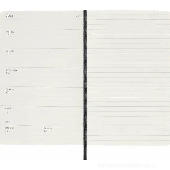 Moleskine 18 mesi - Agenda settimanale nera - Pocket copertina morbida 2024-2025