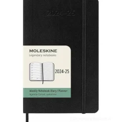 Moleskine 18 mesi - Agenda settimanale nera - Pocket copertina morbida 2024-2025