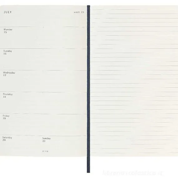Moleskine 12 mesi - Agenda settimanale blu zaffiro - Large copertina morbida 2024
