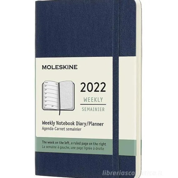 Moleskine 12 mesi - Agenda settimanale blu zaffiro - Pocket copertina morbida 2022