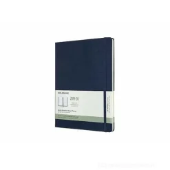 Moleskine 18 mesi - Agenda settimanale blu - Extra Large copertina rigida 2019-2020