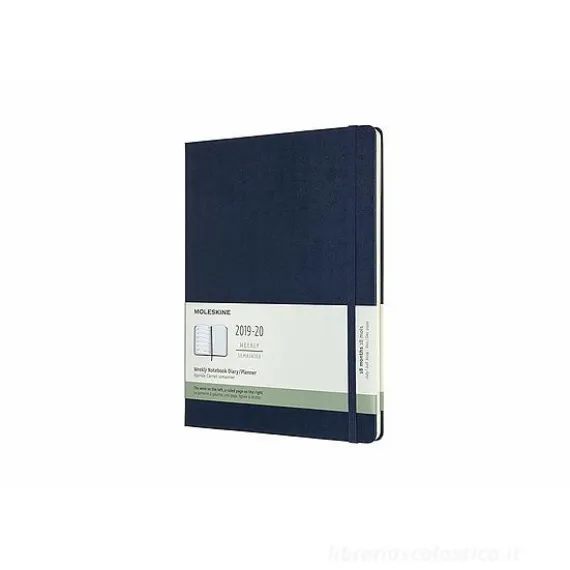 Moleskine 18 mesi - Agenda settimanale blu - Extra Large copertina rigida 2019-2020
