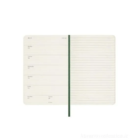Moleskine 12 mesi - Agenda settimanale verde mirto - Pocket copertina morbida 2024