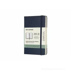 Moleskine 18 mesi - Agenda settimanale blu - Pocket copertina rigida 2019-2020