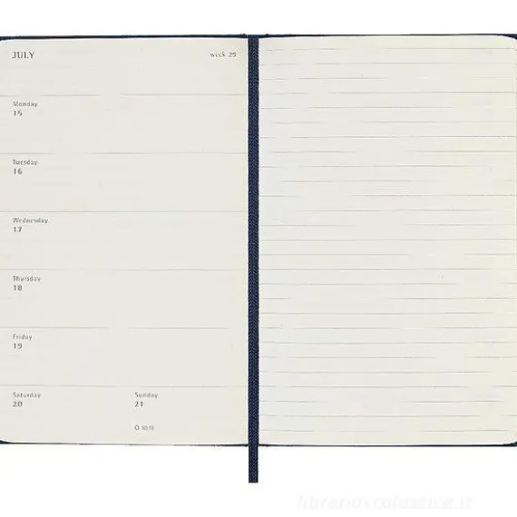 Moleskine 12 mesi - Agenda settimanale blu zaffiro - Pocket copertina rigida 2024