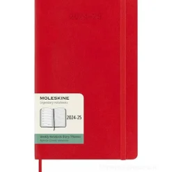 Moleskine 18 mesi - Agenda settimanale rosso scarlatto - Large copertina morbida 2024-2025