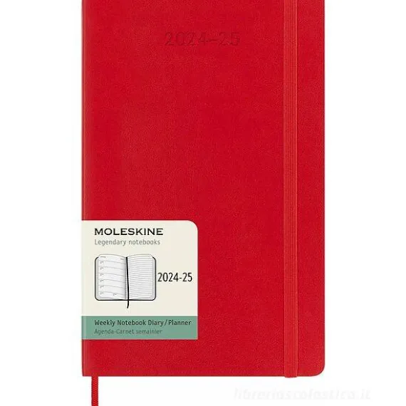Moleskine 18 mesi - Agenda settimanale rosso scarlatto - Large copertina morbida 2024-2025