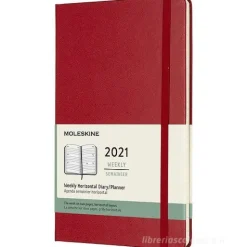 Moleskine 12 mesi - Agenda settimanale orizzontale rosso scarlatto - Large copertina rigida 2021