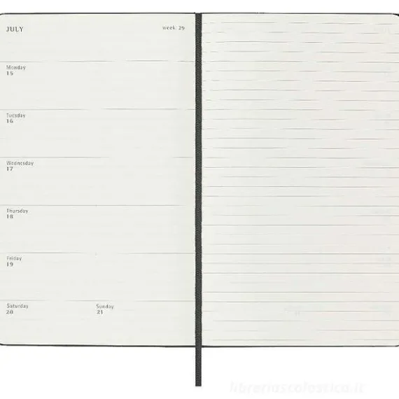 Moleskine 12 mesi - Agenda settimanale nero - Large copertina rigida 2024