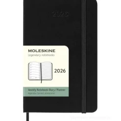 Moleskine 12 mesi - Agenda settimanale nero - Pocket copertina rigida 2026