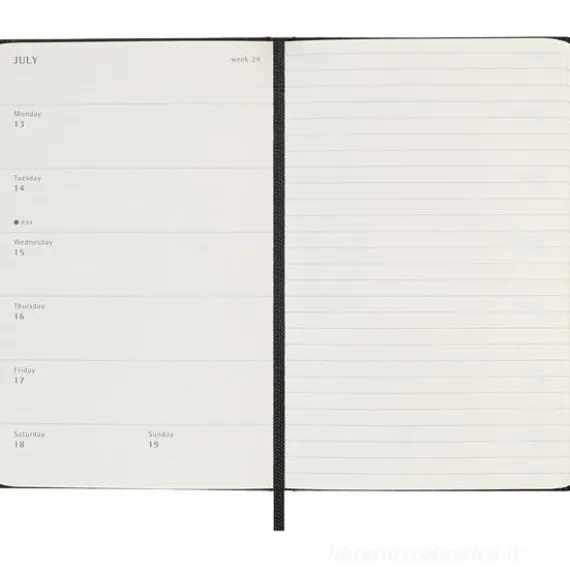 Moleskine 12 mesi - Agenda settimanale nero - Pocket copertina rigida 2026