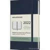 Moleskine 12 mesi - Agenda settimanale orizzontale blu zaffiro - Pocket copertina rigida 2022