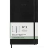 Moleskine 12 mesi - Agenda settimanale orizzontale nero - Large copertina morbida 2023