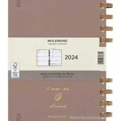 Moleskine 12 mesi - Agenda spiralata Life Planner almond - Extra Large compertina rigida 2024