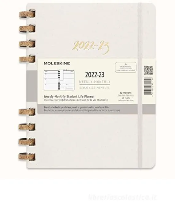 Moleskine 12 mesi - Agenda universitaria spiralata Student Life Oyster - XL copertina rigida 2022-2023