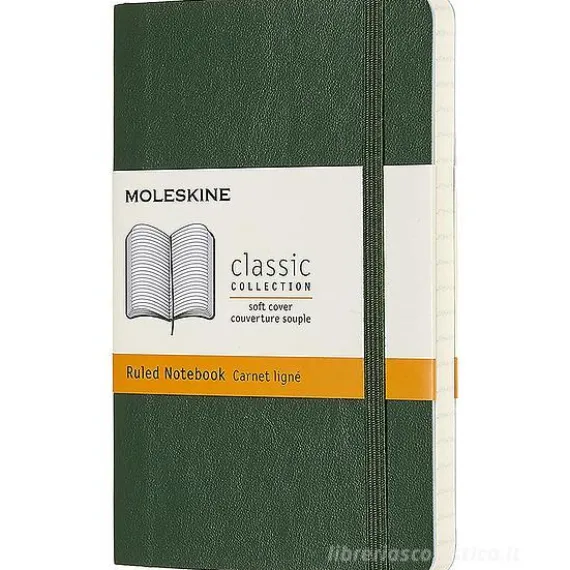 Moleskine - Taccuino Classic a righe verde - Pocket copertina morbida