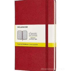 Moleskine - Taccuino Classic a quadri rosso - Medium copertina rigida
