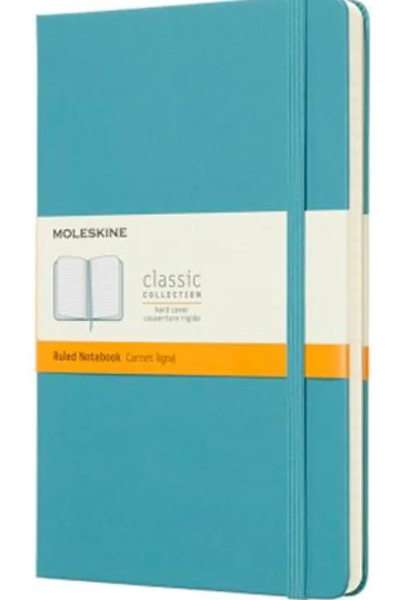 Moleskine taccuino con copertina rigida a righe large blu reef