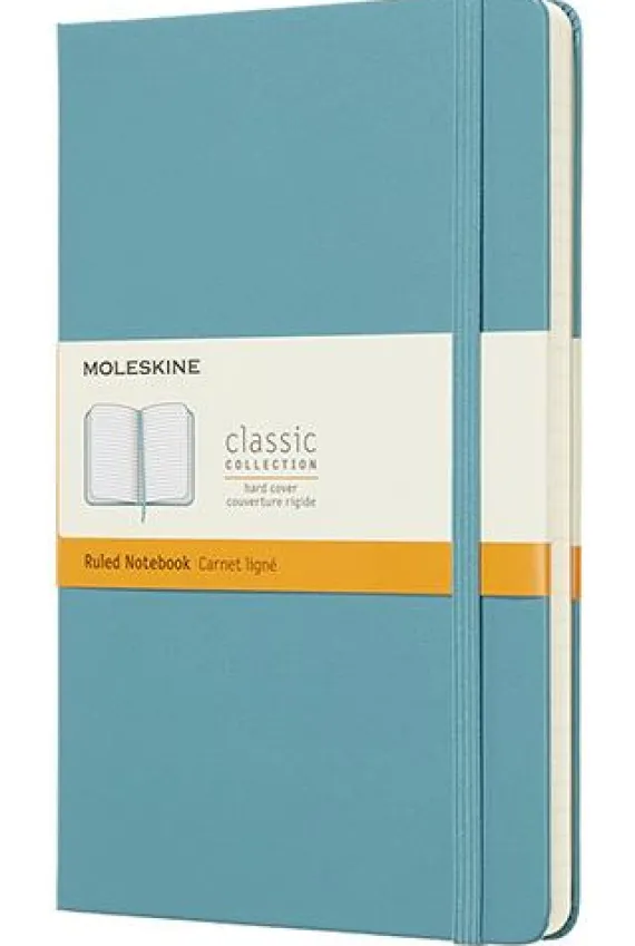 Moleskine taccuino con copertina rigida a righe large blu reef