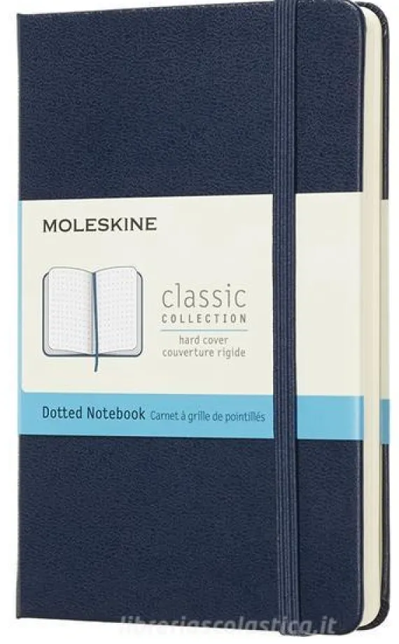 Moleskine taccuino con copertina rigida a puntini pocket blu