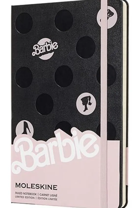 Moleskine taccuino con copertina rigida a righe large. Barbie Pois. Limited edition.