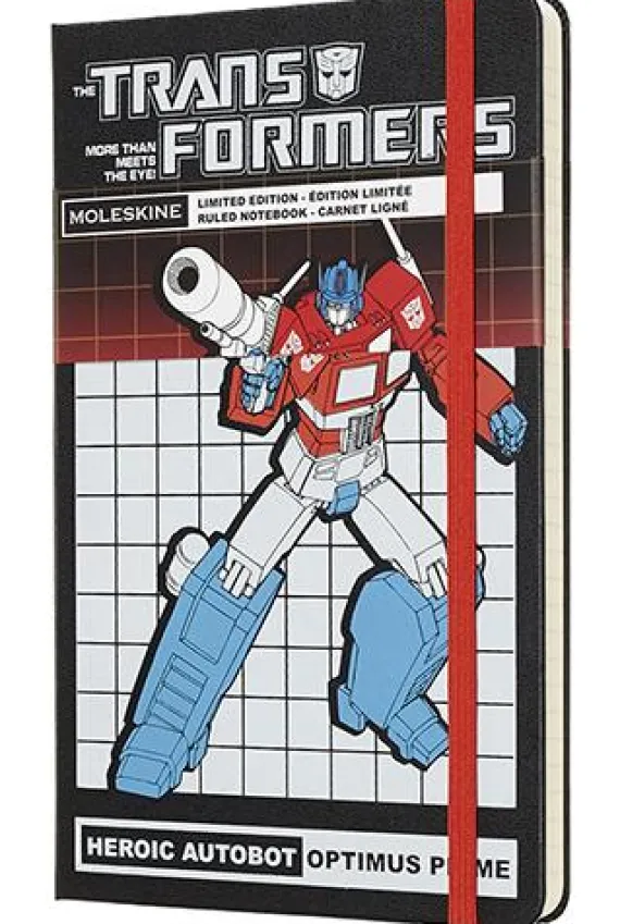 Moleskine taccuino con copertina rigida a righe large. Transformers Optimus Prime. Limited edition.