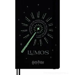 Moleskine - Taccuino Limited Edition Incantesimi Harry Potter Lumos a righe - Large copertina rigida fosforescente