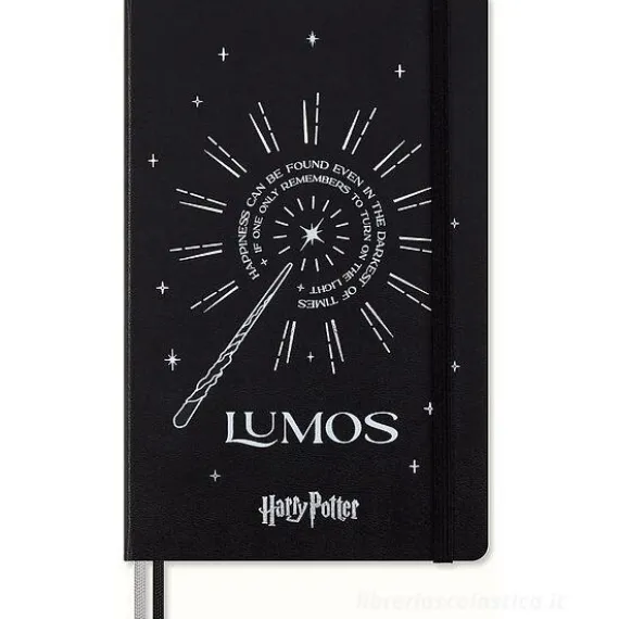 Moleskine - Taccuino Limited Edition Incantesimi Harry Potter Lumos a righe - Large copertina rigida fosforescente