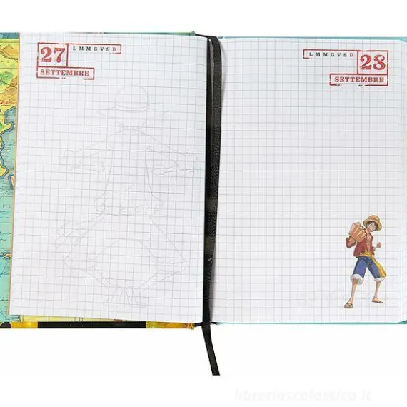 One Piece. Diario 12 mesi non datato. Azzurro