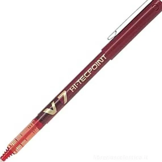 Penna roller a inchiostro liquido Hi-Tecpoint V7 punta fine 0,7mm rosso