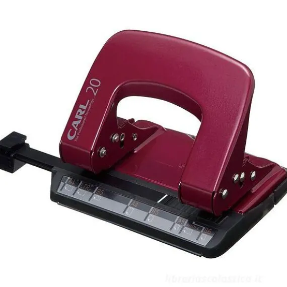 Perforatore da tavolo Carl a doppia leva con serbatoio (colori assortiti)