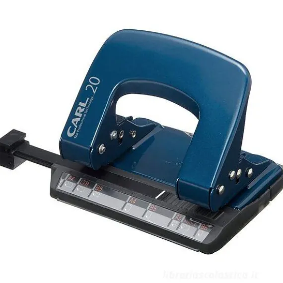 Perforatore da tavolo Carl a doppia leva con serbatoio (colori assortiti)