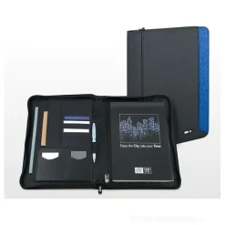 Porta blocco formato A4 Dual City Time blu