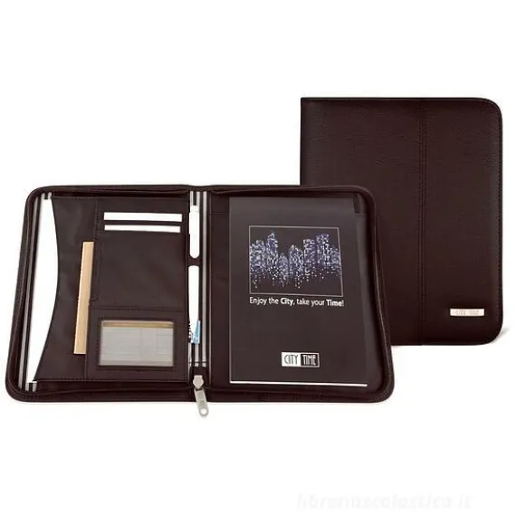 Porta blocco formato A5 Professional City Time marrone
