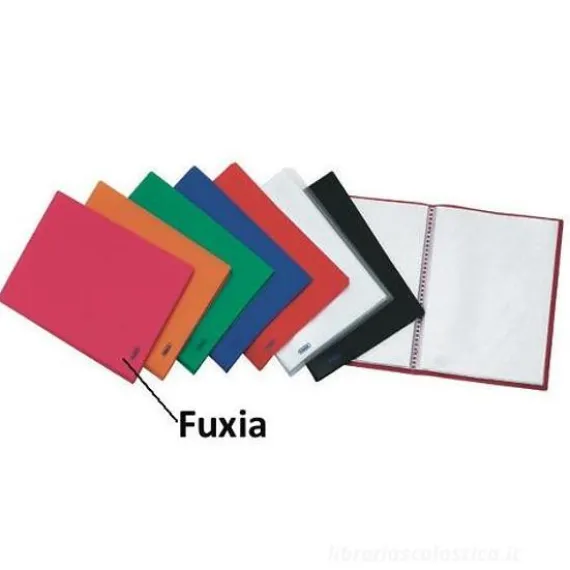 Portalistini colorato a fogli fissi 40 buste A4 finitura ruvida