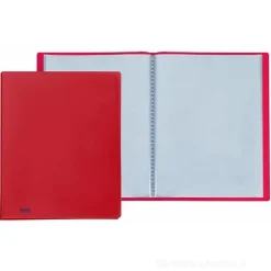 Portalistini con 60 buste trasparenti colore rosso cm 22x30