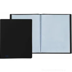 Portalistini con 80 buste trasparenti colore nero cm 22x30
