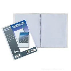 Portalistini con copertina personalizzabile a fogli fissi 40 buste A4 finitura ruvida