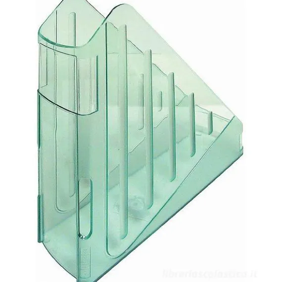 Porta riviste archivio con profondità maggiorata verde
