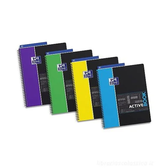 Quaderno a spirale Active Book Oxford A4 quadri (colori assortiti)