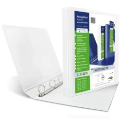 Raccoglitore Nettuno personalizzabile a 4 anelli diametro mm 65 cm 22x30 bianco
