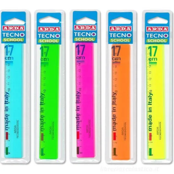 Righello TecnoSchool Fluo cm 17 (colori assortiti)