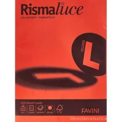 Risma Luce 300 fogli formato A4 90 gr rosso scarlatto