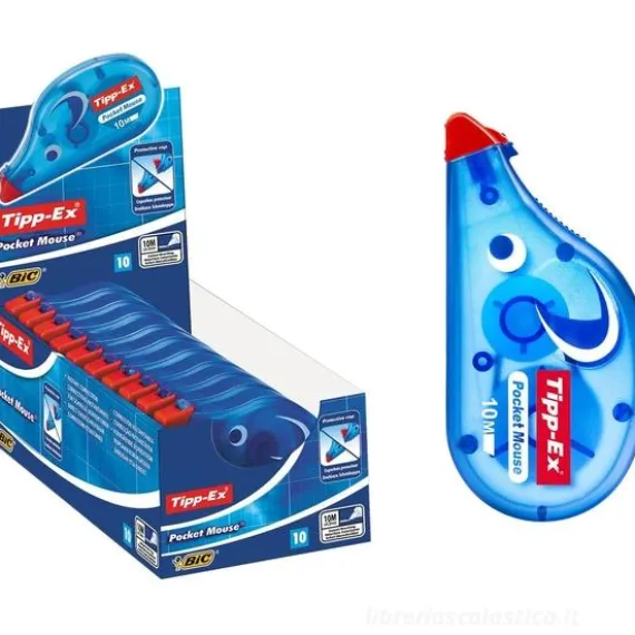 Scatola 10 correttori a nastro Bic Tipp-Ex Pocket Mouse