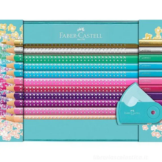 Scatola regalo 20 matite colorate con temperino Sparkle