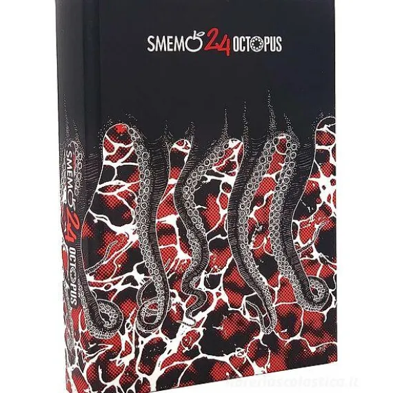 Smemoranda 2024. Diario Smemo 16 mesi medium. Special Edition Octopus Rosso